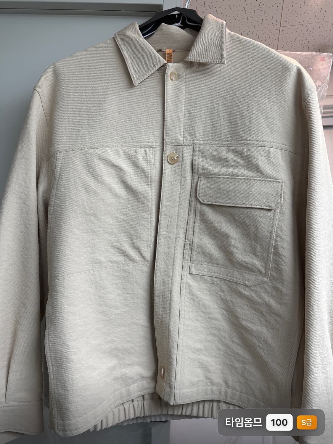 타임옴므 오픈칼라 포켓셔츠 바닐라 상품이미지2