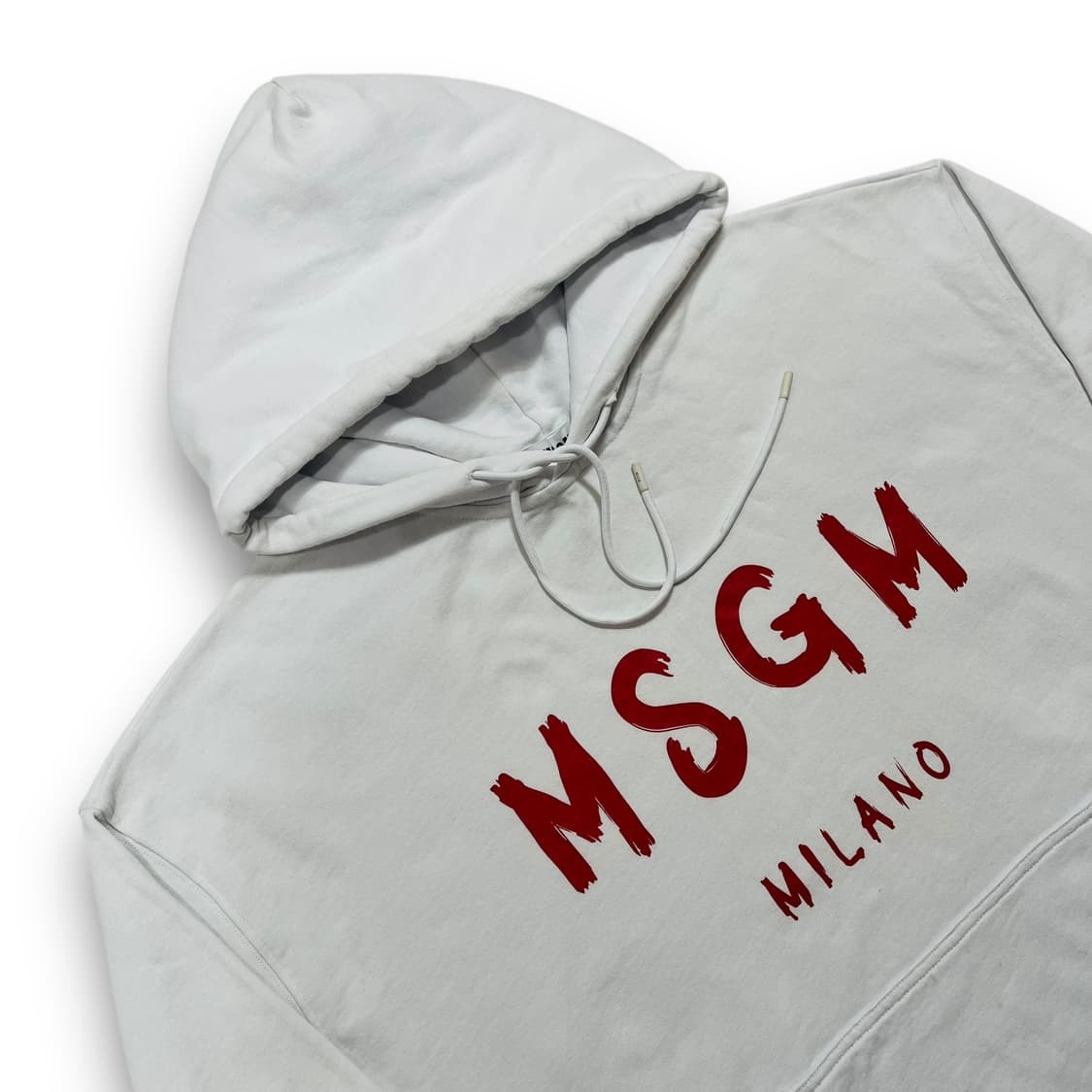 MSGM 밀라노 레드 로고 화이트 후디 상품이미지2