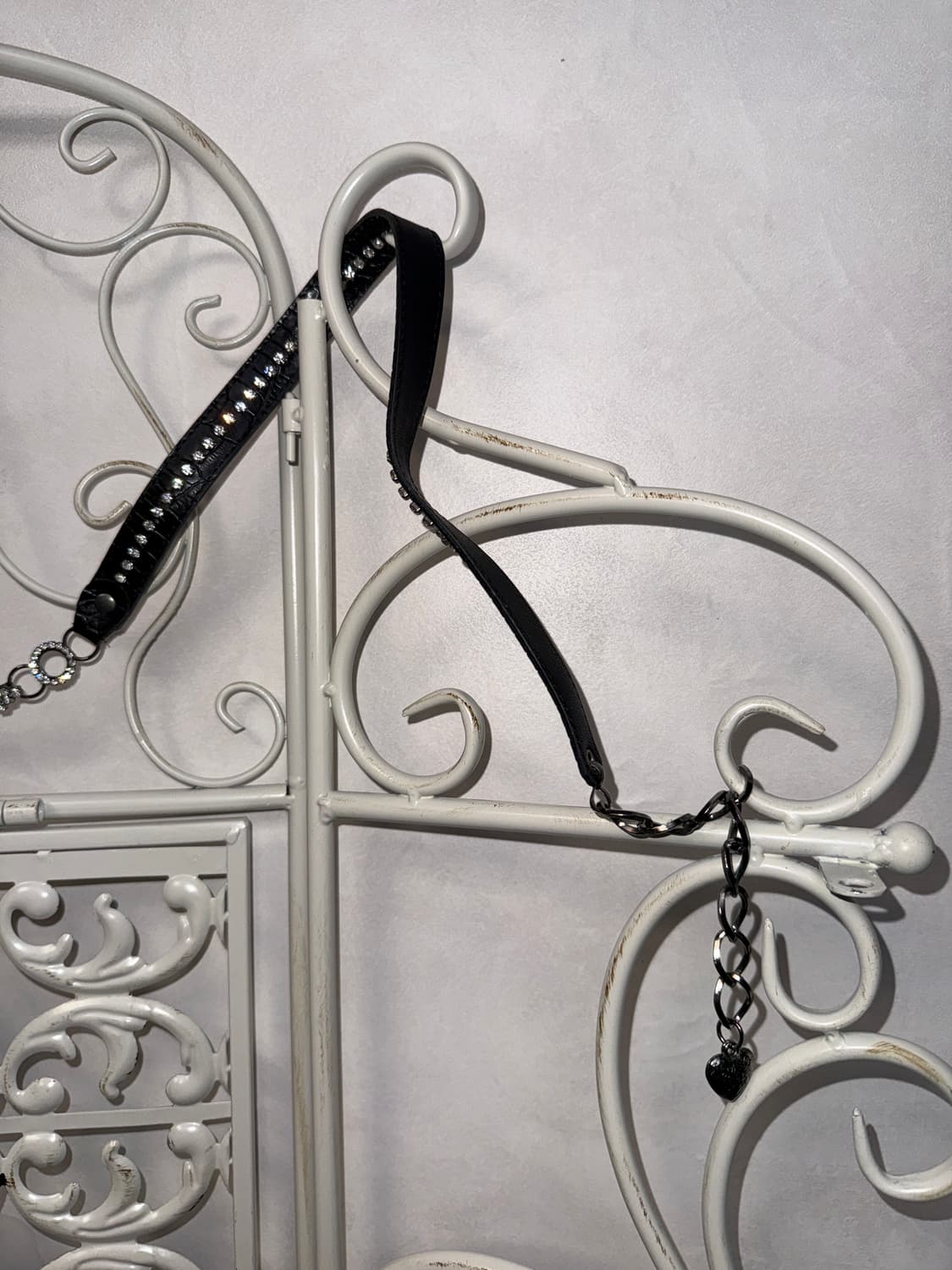 Black flower ring cubic chain belt 상품이미지3