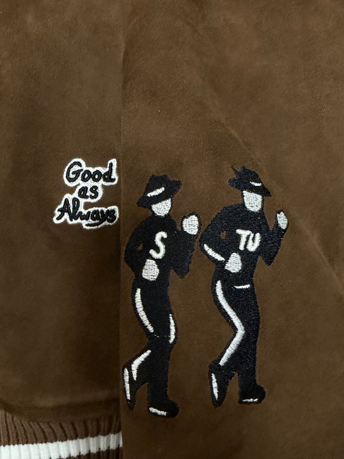 (M) 에스티유 스웨이드 바시티 자켓 브라운 상품이미지6