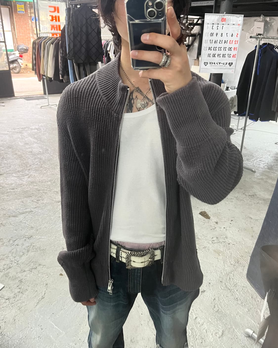 vtg knit zip up (2way zip) 상품이미지3