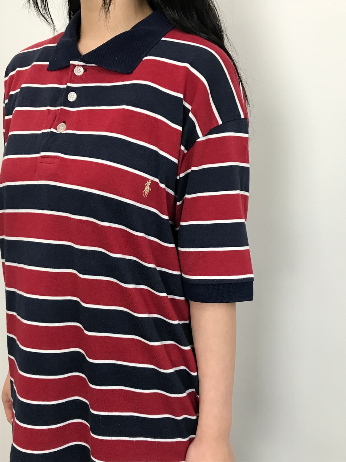 90's USA Polo Ralph Lauren Stripe Polo 상품이미지2