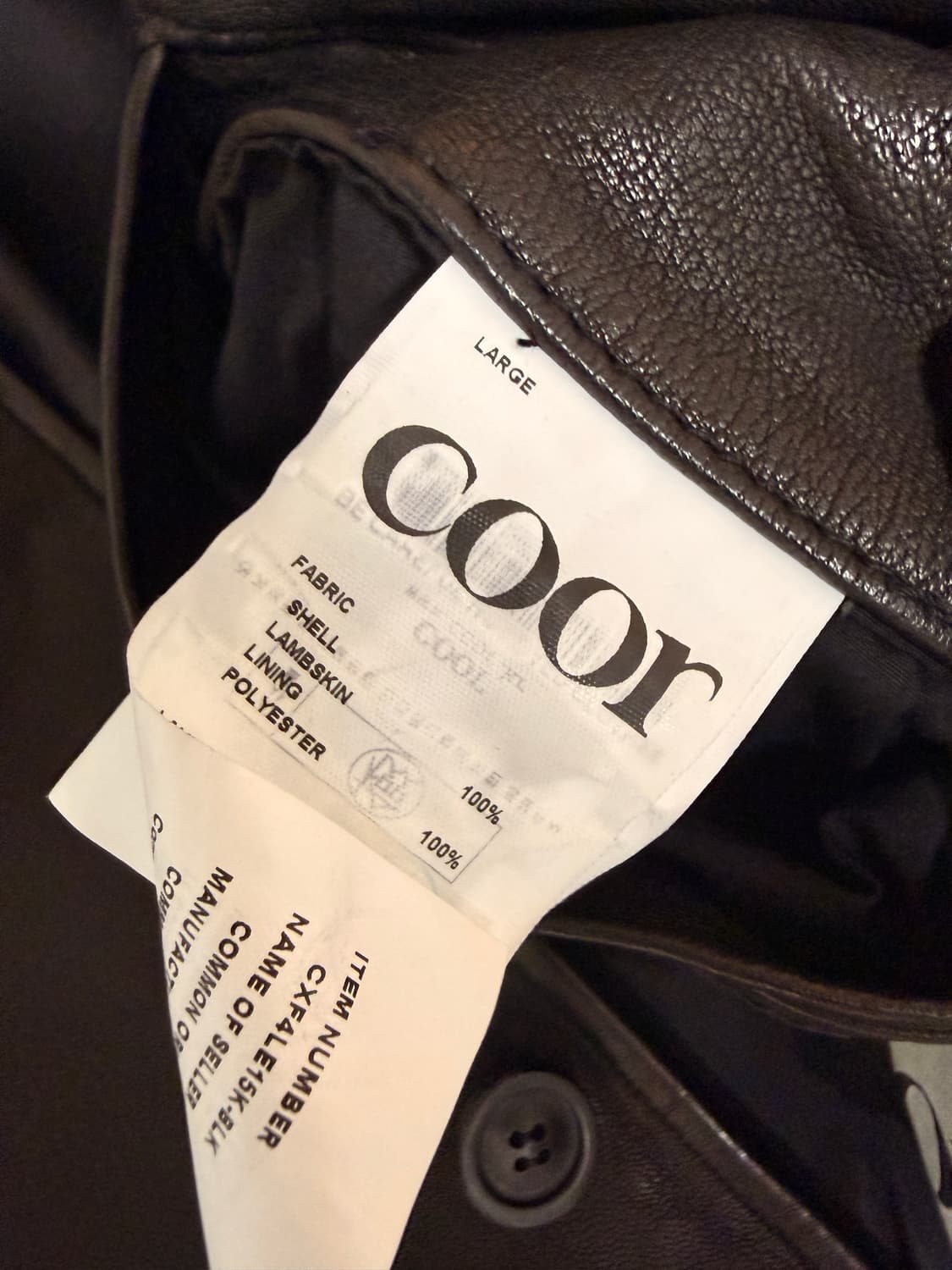 [L] 쿠어 램스킨 블랙 레더 블레이저 새상품 상품이미지3