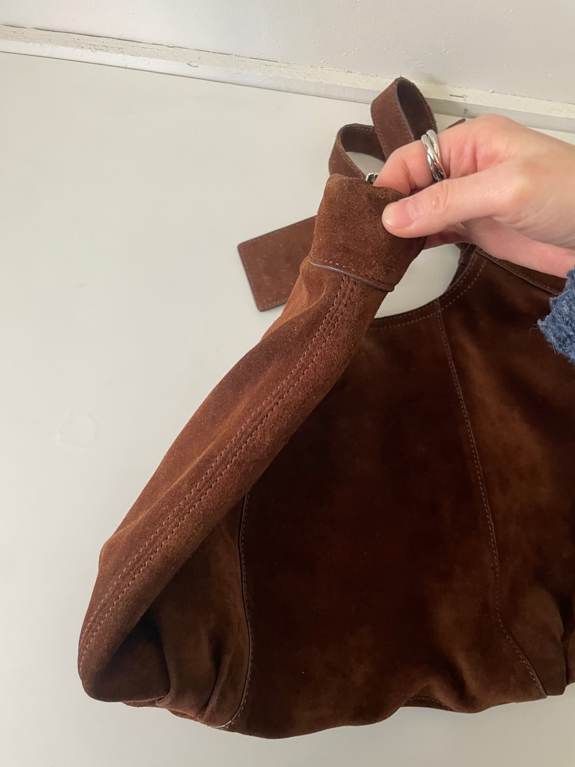 Ralph Lauren Brown Suede Hobo Tote Bag 상품이미지8