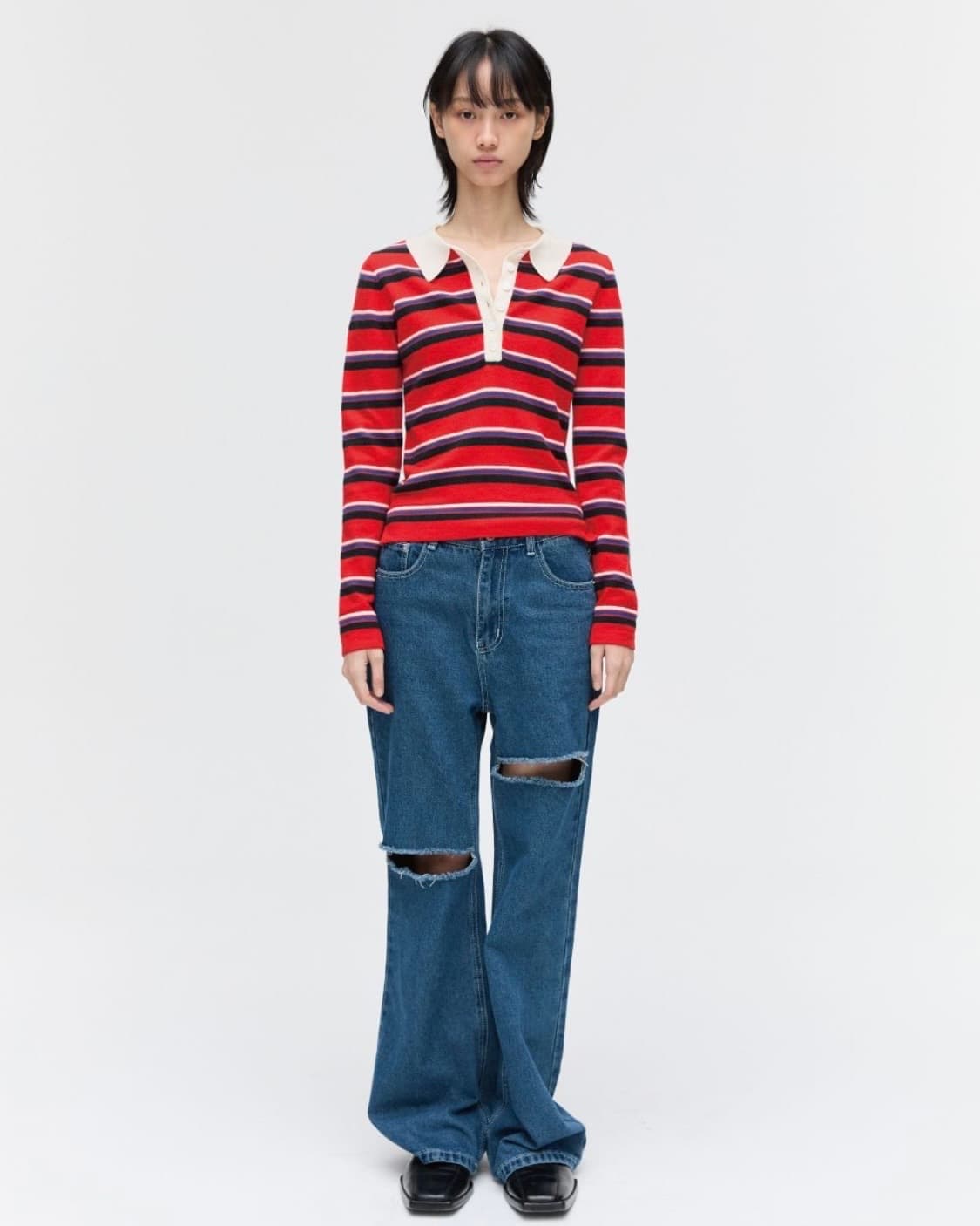 plzproject stripe knit tee 상품이미지1