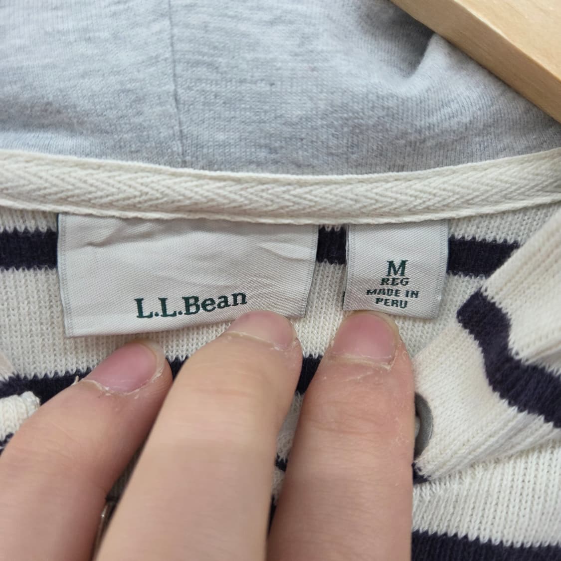 llbean 엘엘빈 줄무늬 후드 집업 여m 상품이미지3