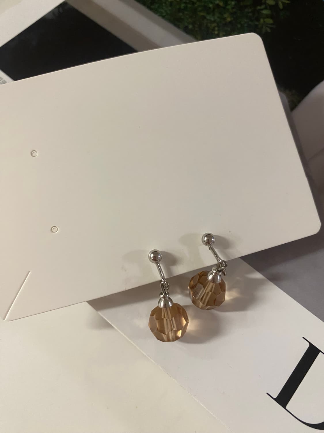 골드브라운 크리스탈 귀걸이 상품이미지5