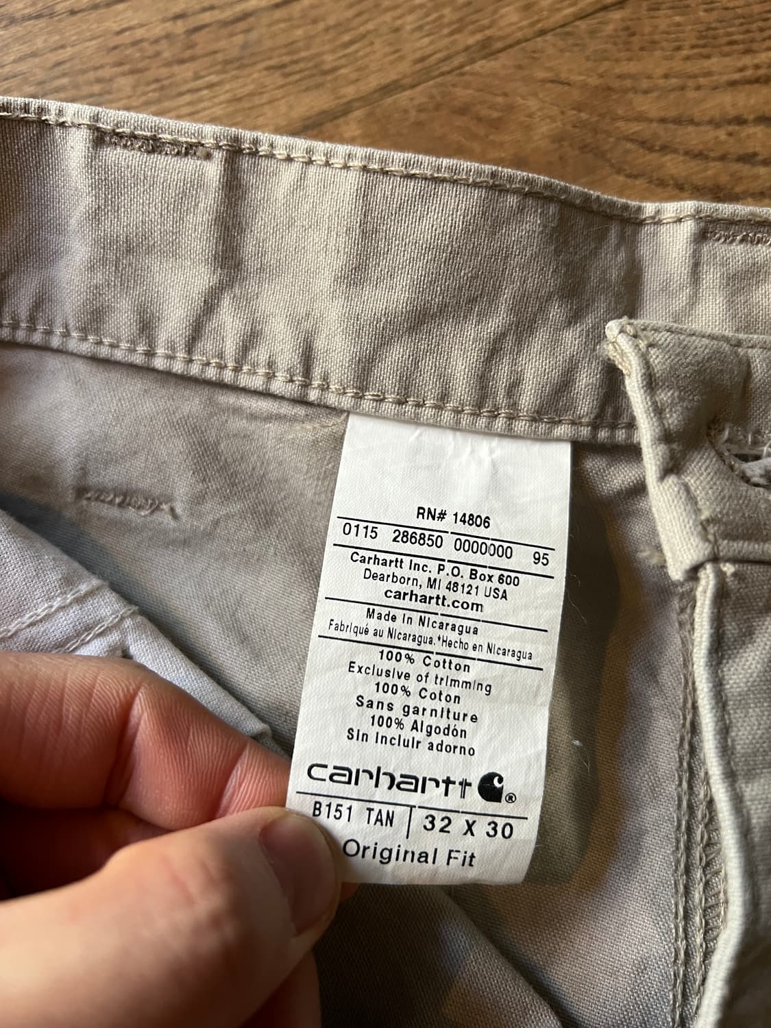 [32]칼하트 USA 탄 싱글니 카펜터 워크 팬츠 상품이미지8