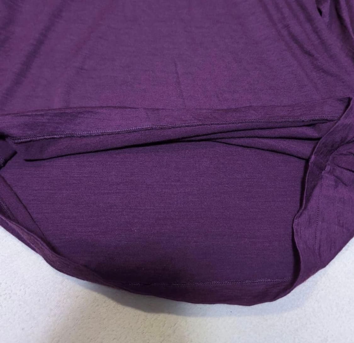 Purple V-Neck Long Sleeve T-Shirt 상품이미지3