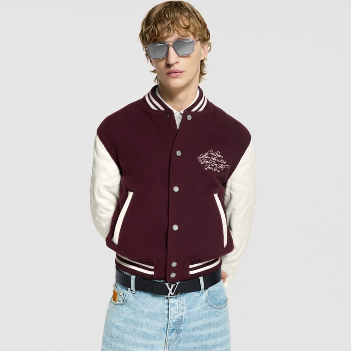 [S+급/52] 루이비통 엠브로이더드 바시티자켓 버건디 상품이미지9