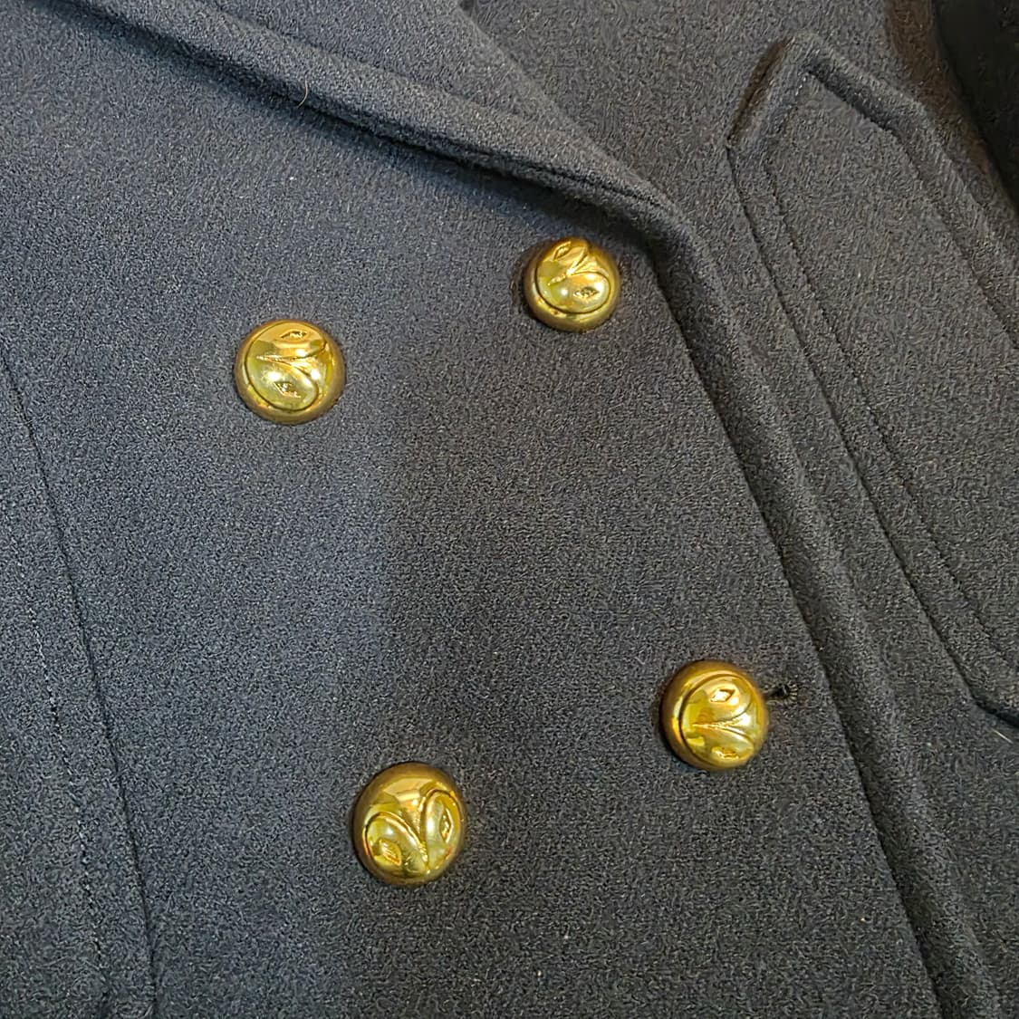 LUCKYCHOUETTE 네이비 울 코튼 코트 | Women 36 상품이미지7