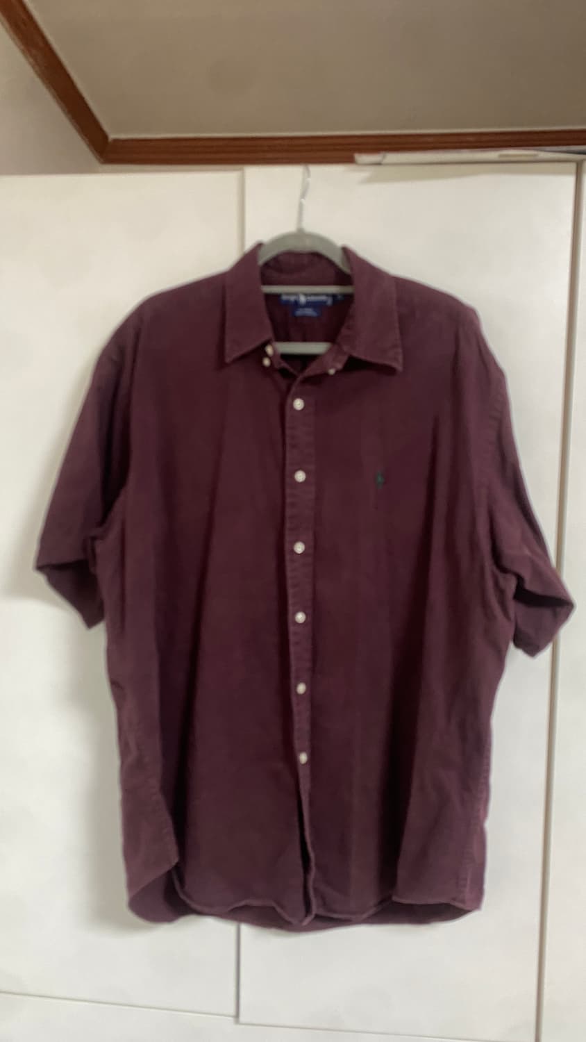 폴로 랄프로렌 버건디 반팔셔츠 XL 상품이미지1