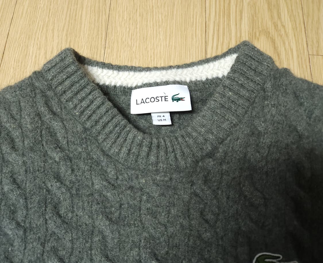라코스테 쥬니어 케이블 풀오버 라운드 니트, 스웨터 상품이미지4
