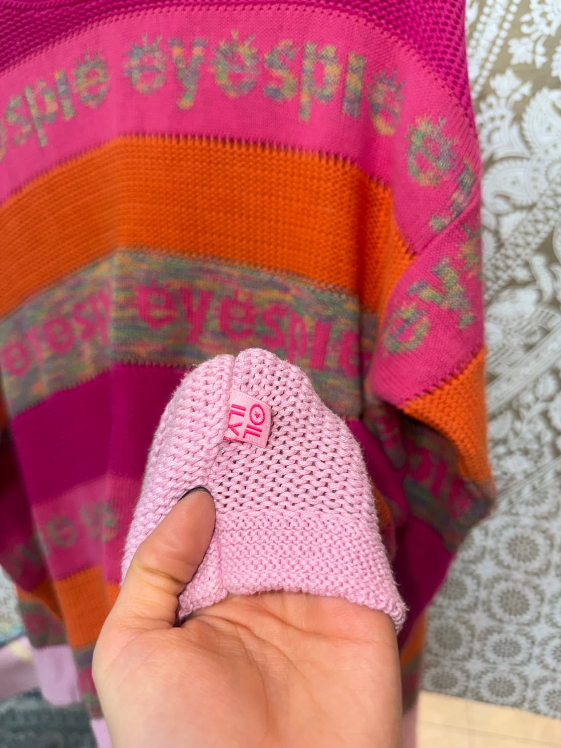 빈티지 여성 멀티컬러 라운드 그물 니트  상품이미지4