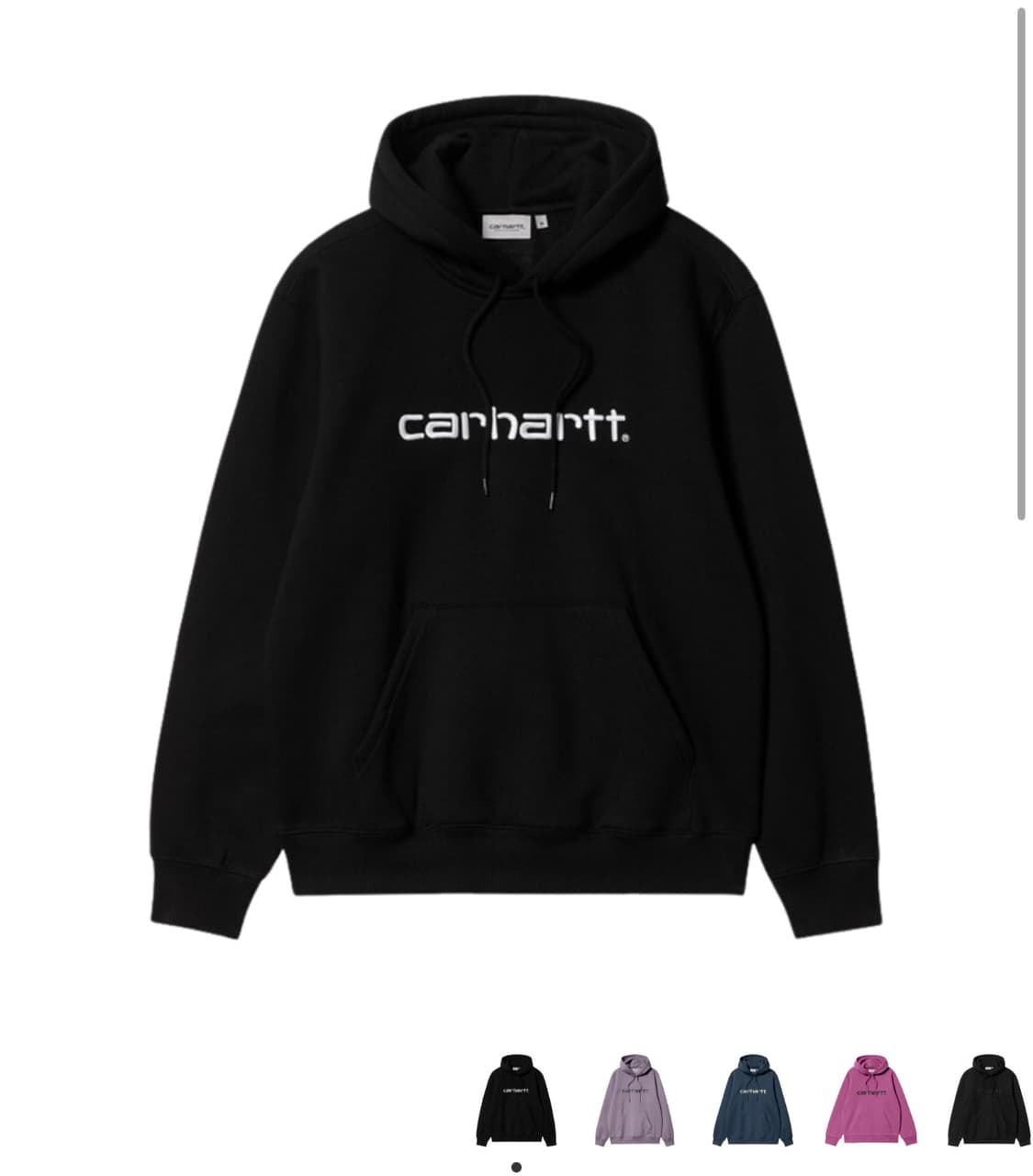 칼하트 wip 후드 칼하트 스웨트 셔츠 블랙 화이트 상품이미지1