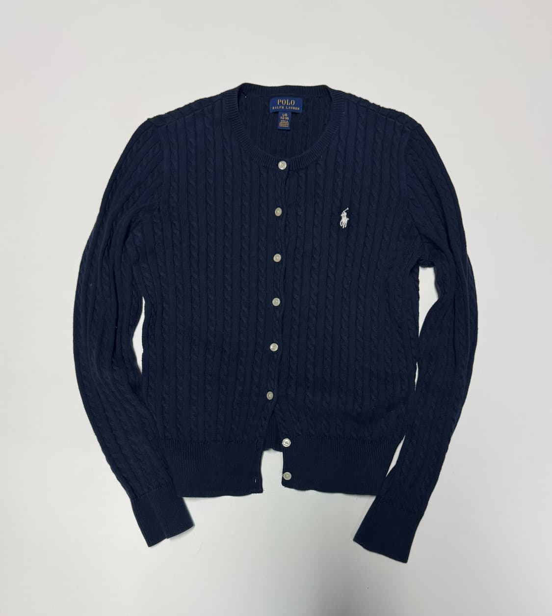 여성 폴로 랄프로렌 케이블 네이비 가디건 s 키즈 150 상품이미지1