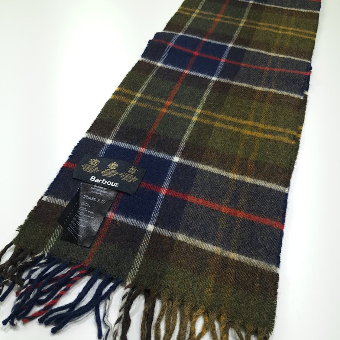 MX337 바버 그린 클래식 타탄체크 울 목도리 머플러 상품이미지3
