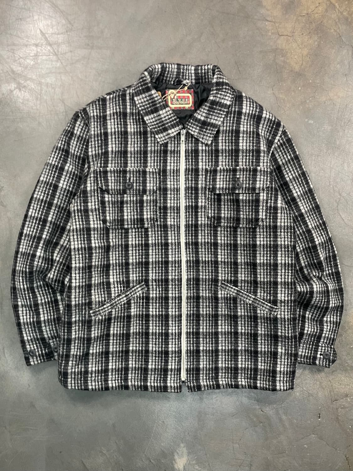 재팬 빈티지 울 체크 블루종 자켓 상품이미지1