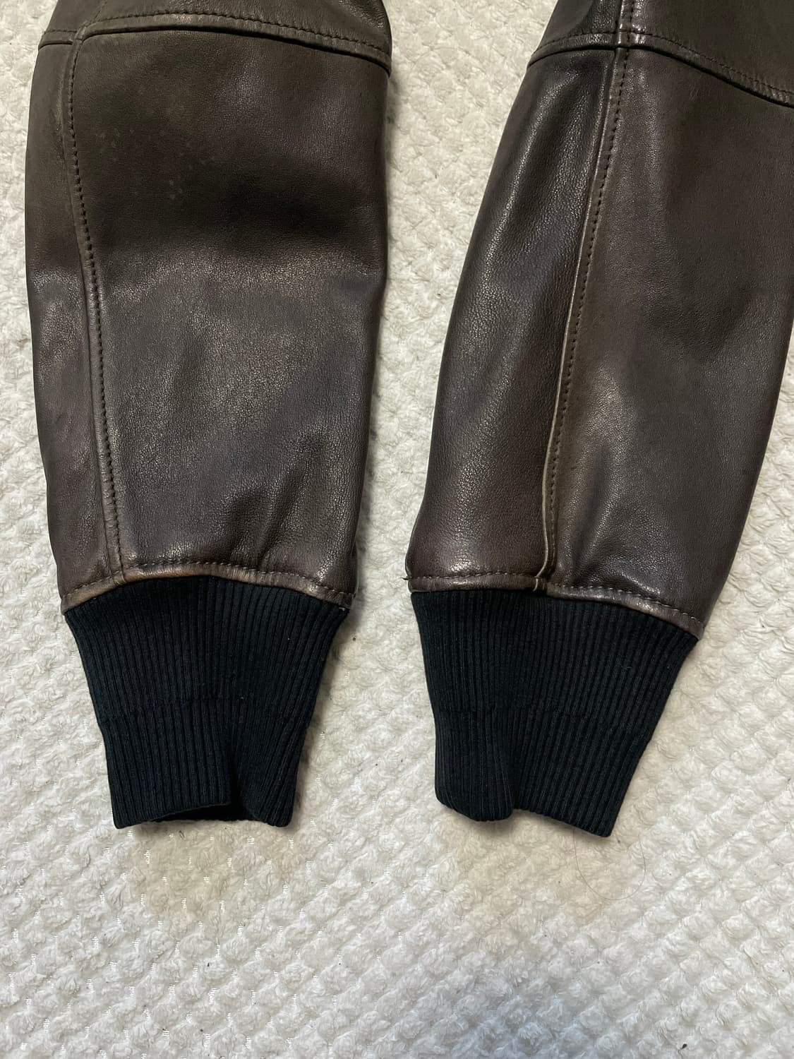 DIESEL 디젤 웨스턴 무드 램스킨 포켓 레더 자켓 브라운 상품이미지6