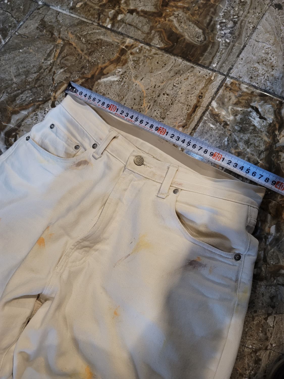 더블알엘 더티 워싱 화이트 데님 팬츠 상품이미지5