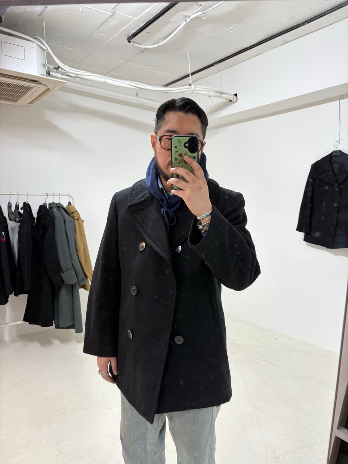 90‘s USN Wool Pea Overcoat. 상품이미지8