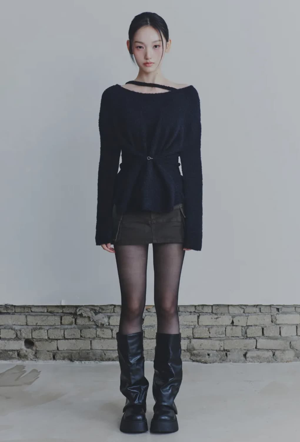 페인오어플레져 훅 오버 니트 블랙 상품이미지2