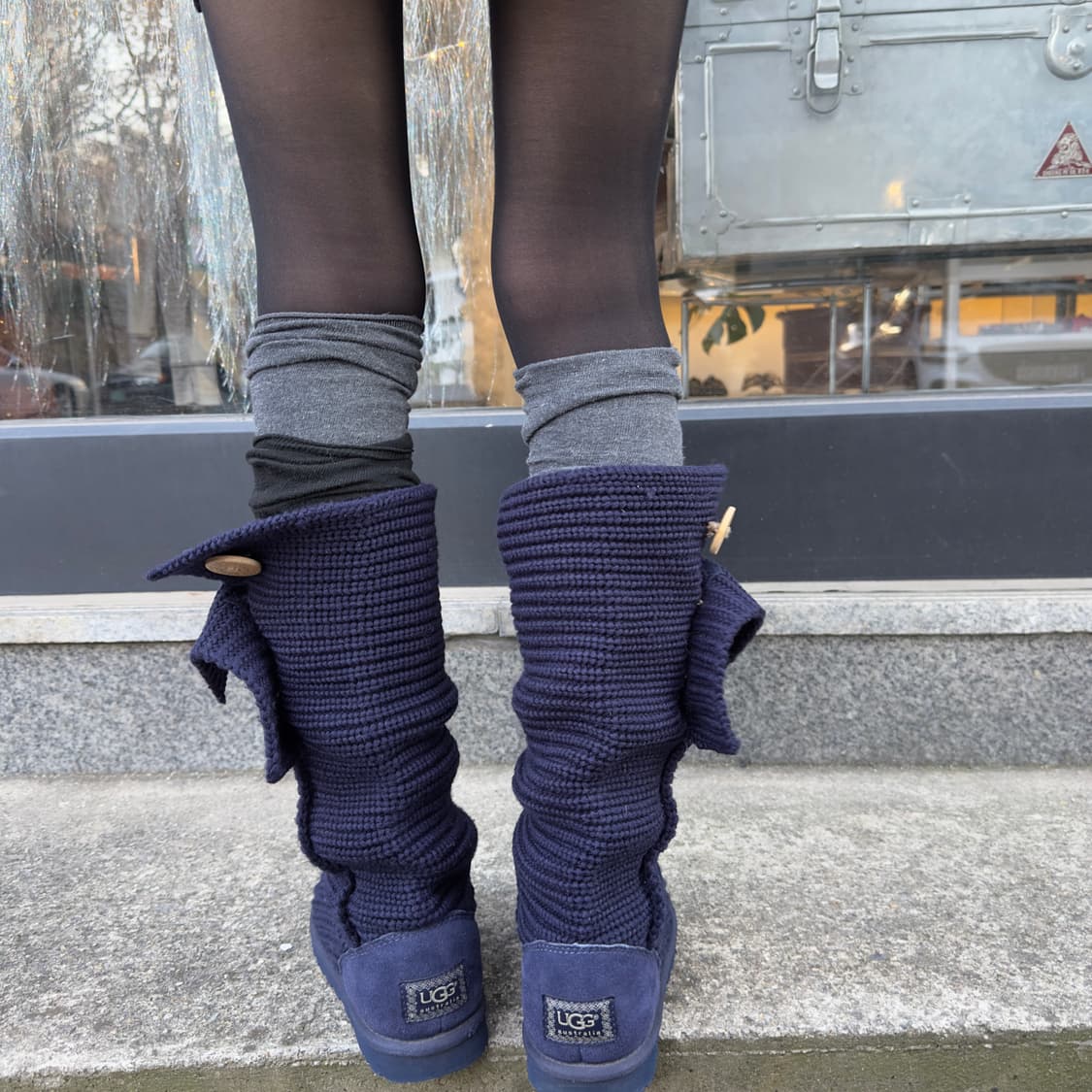 2000s Y2K 니트 카디 어그 부츠 상품이미지6