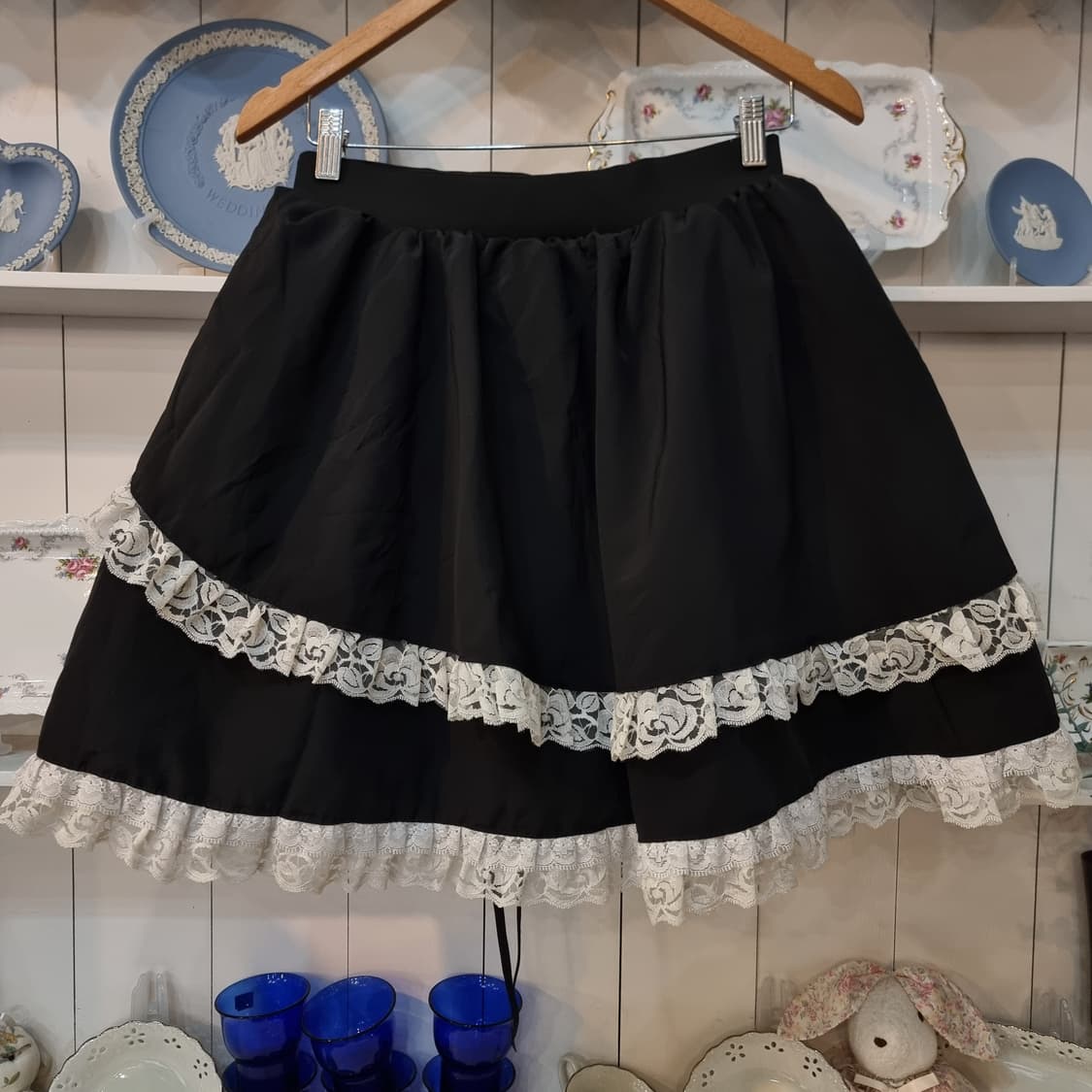 고딕 레이스업 프릴 스커트 상품이미지5
