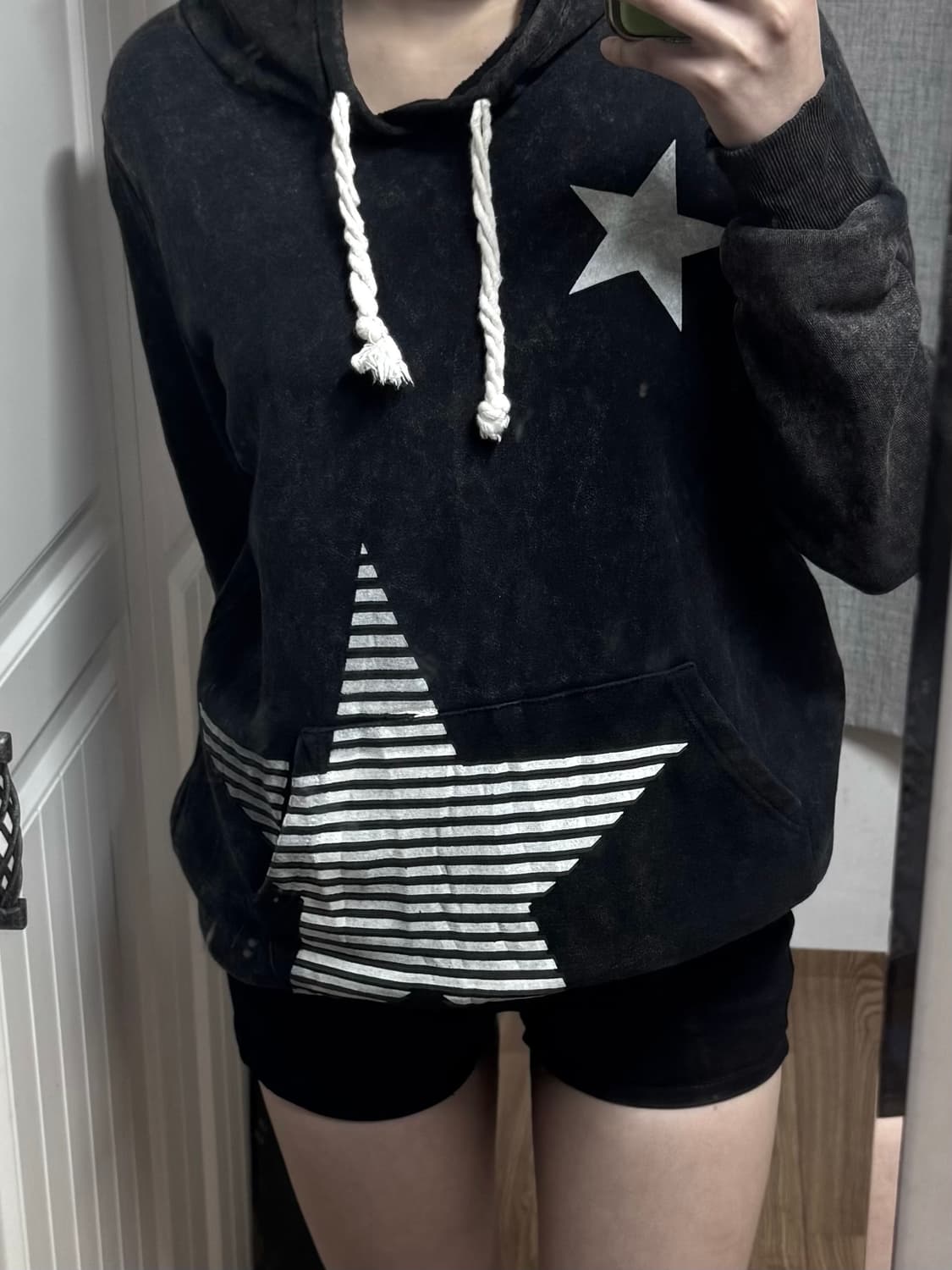 와이즈걸 별 롱후드티 상품이미지2