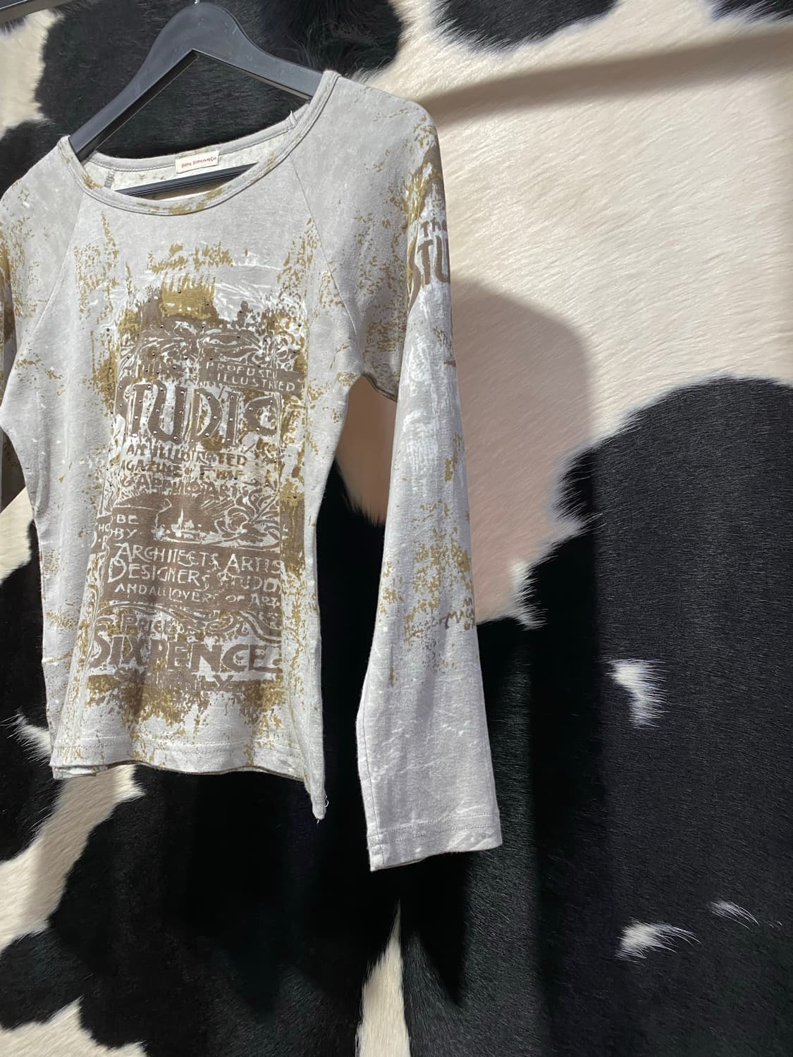 Japanese vtg 스터드 디테일 레터링 롱슬리브 상품이미지4