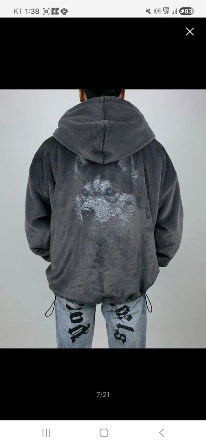 [ M ] 에이메이드 퍼 후드 집업 자켓 그레이 상품이미지7