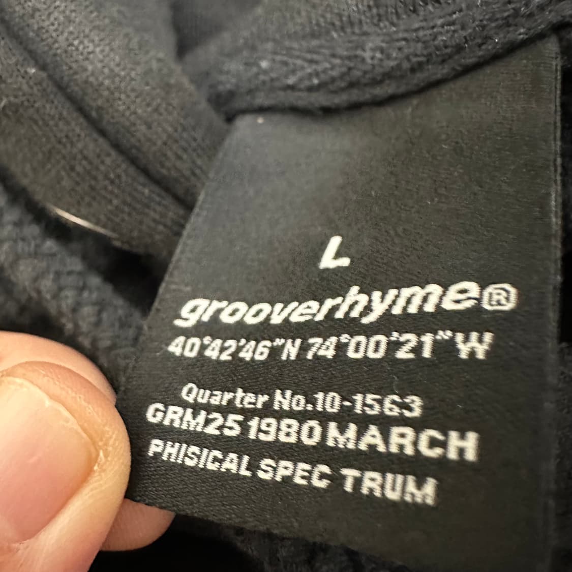 grooverhyme 그루브라임 기모 후드티 블랙 L 상품이미지6