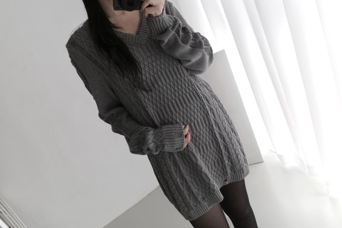 guess) damage long knit 상품이미지7