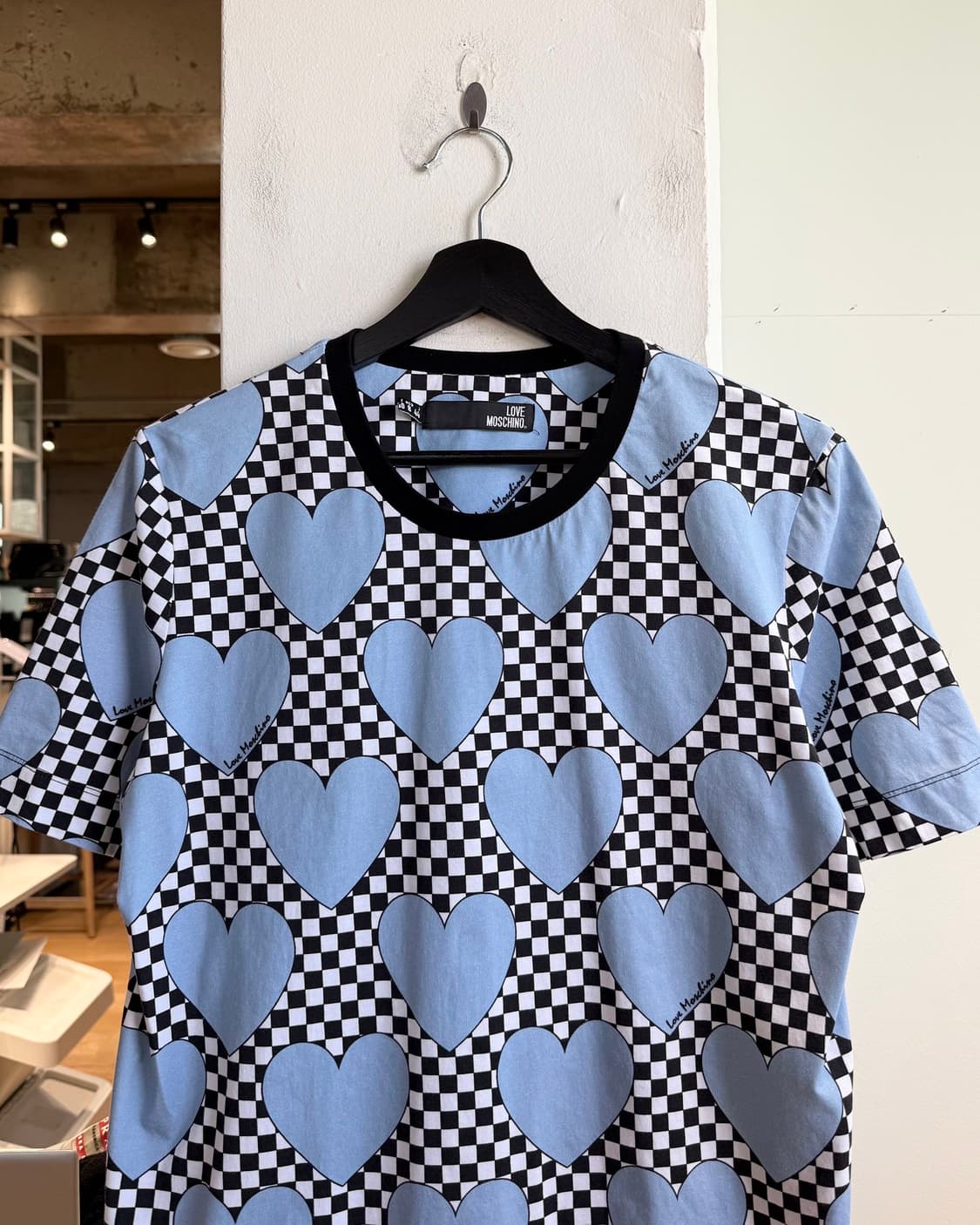 러브 모스키노 블루 하트 프린팅 하프티  상품이미지2