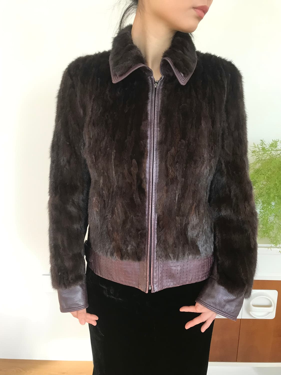vintage mink fur leather jacket 상품이미지7