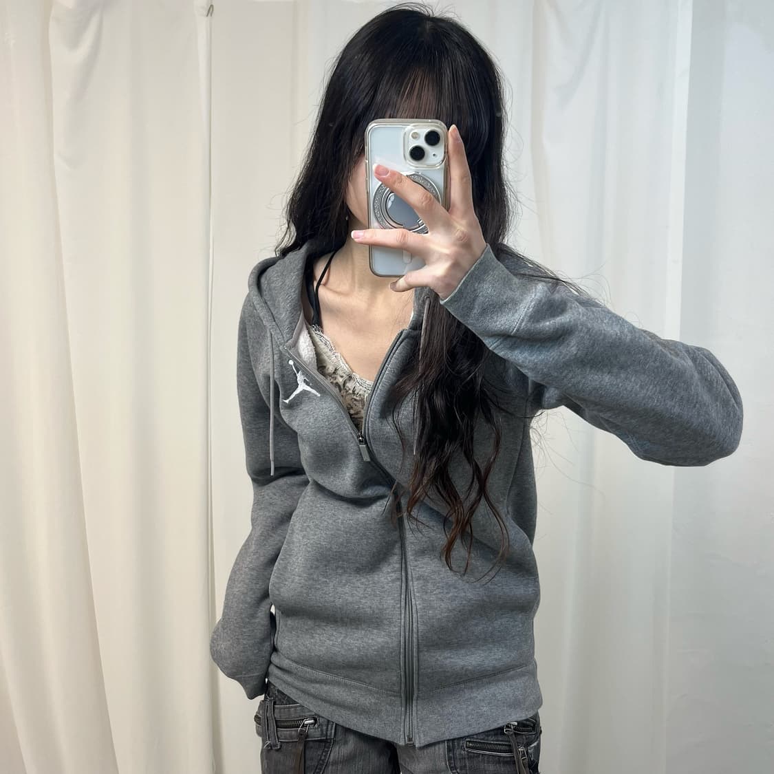 Jordan Grey Zip Hoodie 상품이미지1