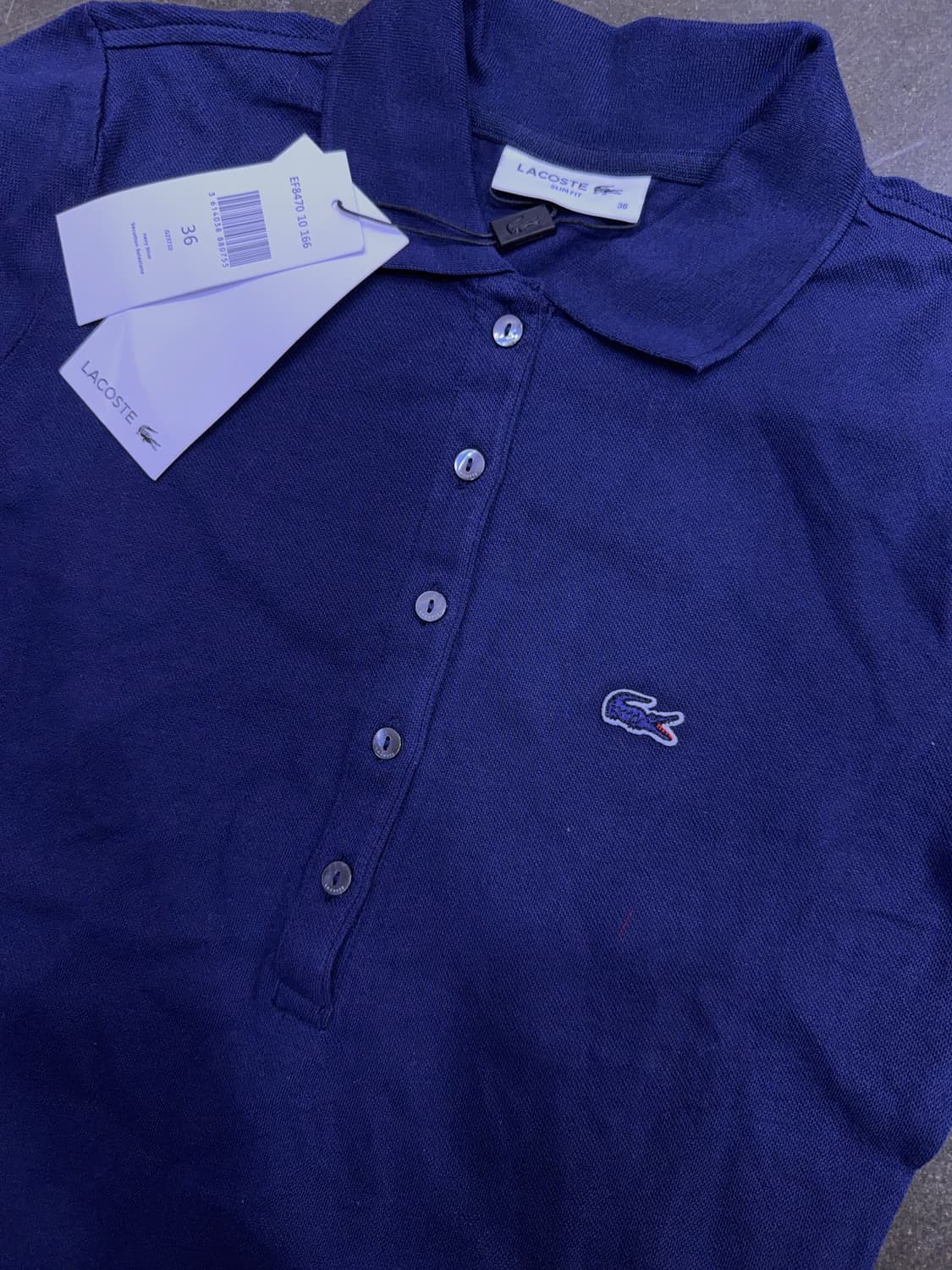 라코스테 슬림핏 미니 피케 폴로 원피스 네이비 36 상품이미지4