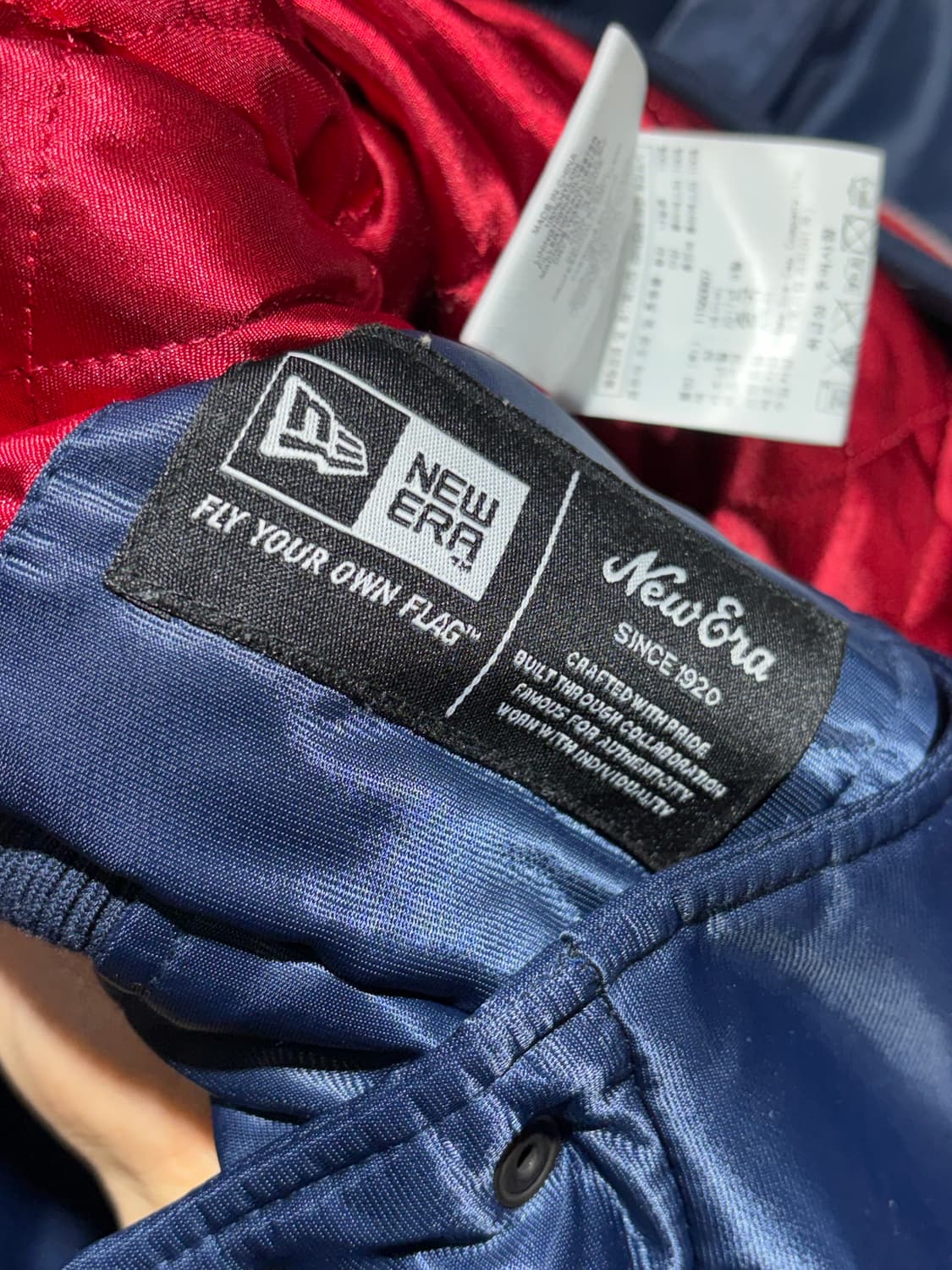 M NFL 빅로고 사틴 네이비 레드라인 바시티 상품이미지9