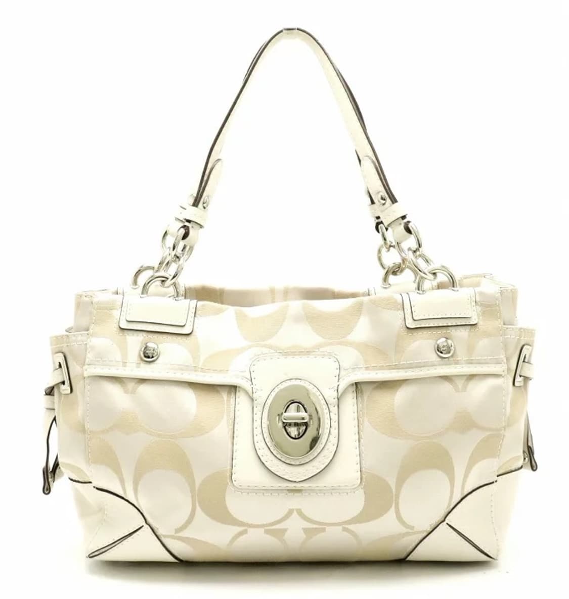 유일매물 코치 크림 라떼 모노그램 백 상품이미지2