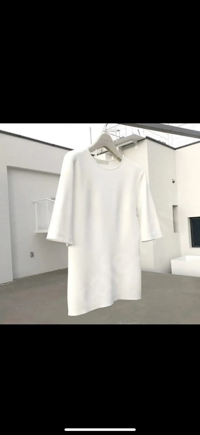 오르 라운드 고밀도 5부 니트 화이트,블랙 상품이미지5