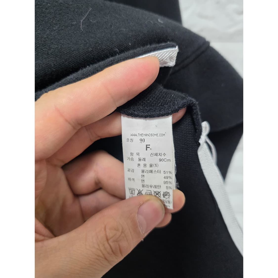 택포) XL 19s 한섬 시스템 검정색 맨투맨  상품이미지3