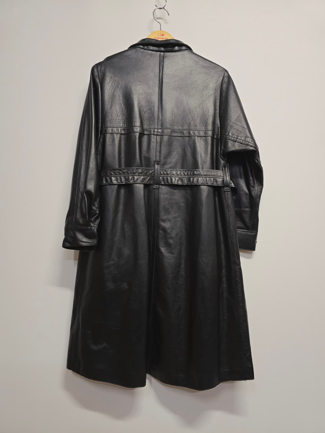 ninesix 블랙 이태리양가죽 롱 코트 상품이미지5