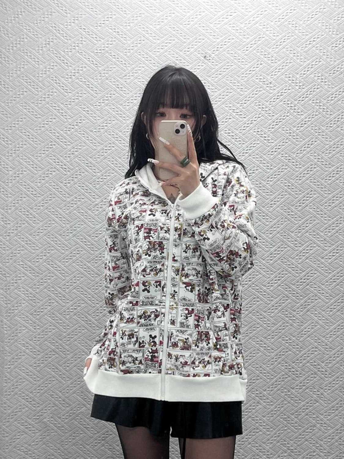 디즈니 재팬 스트릿 펑크 카툰 미키마우스 후드집업 3L C10801 상품이미지2