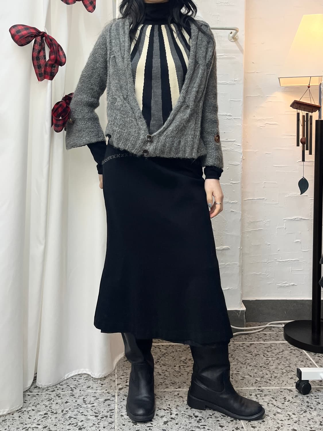 noir tie-detail skirt 상품이미지2