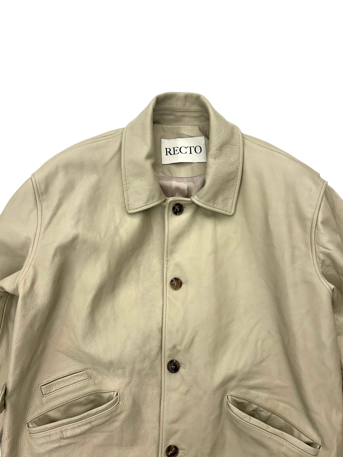 렉토 25SS 빈티지 워싱 레더 초어 가죽 자켓 상품이미지3