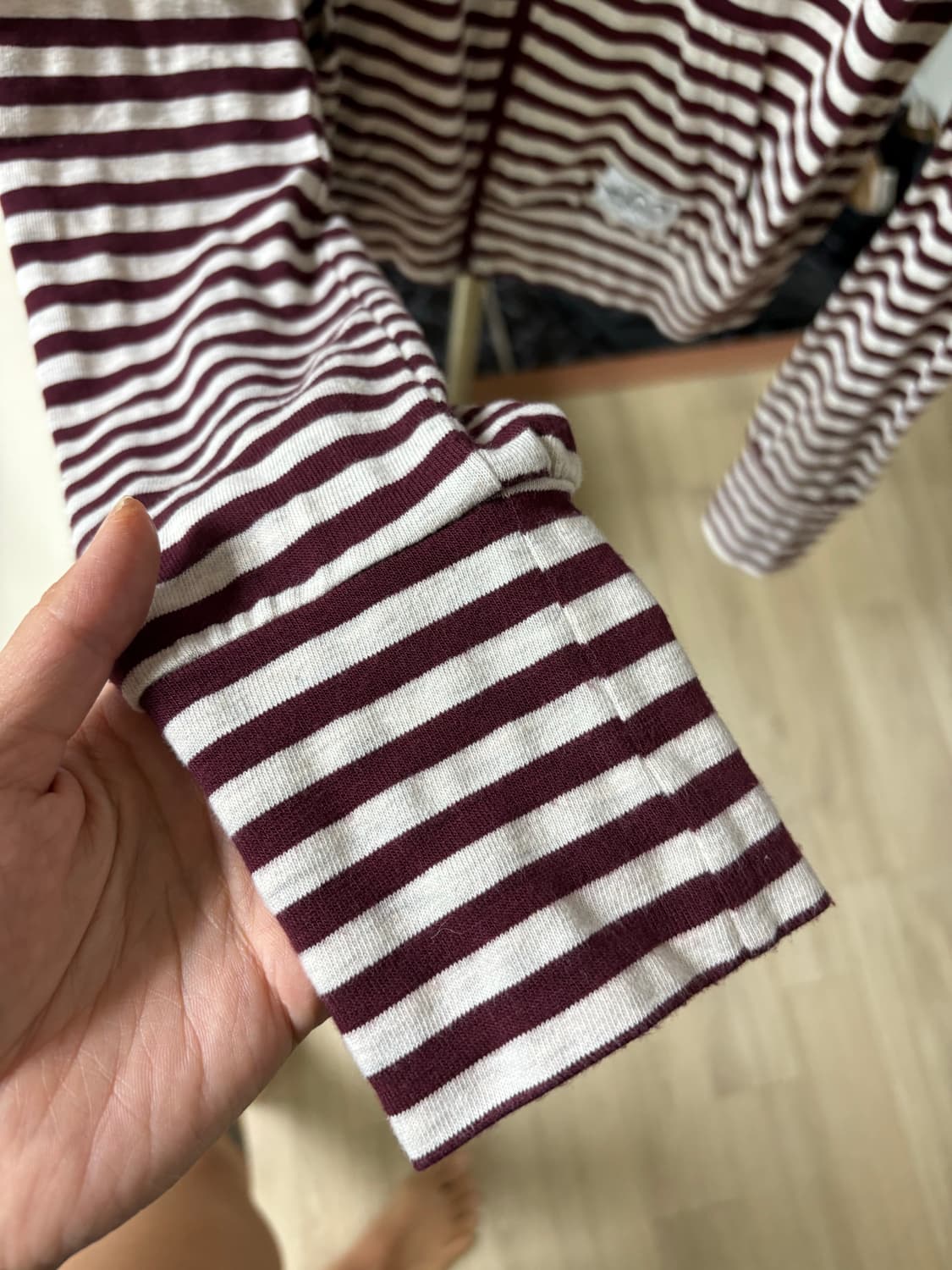 스컬프터 Striped Jersey Burgundy 집업 상품이미지6