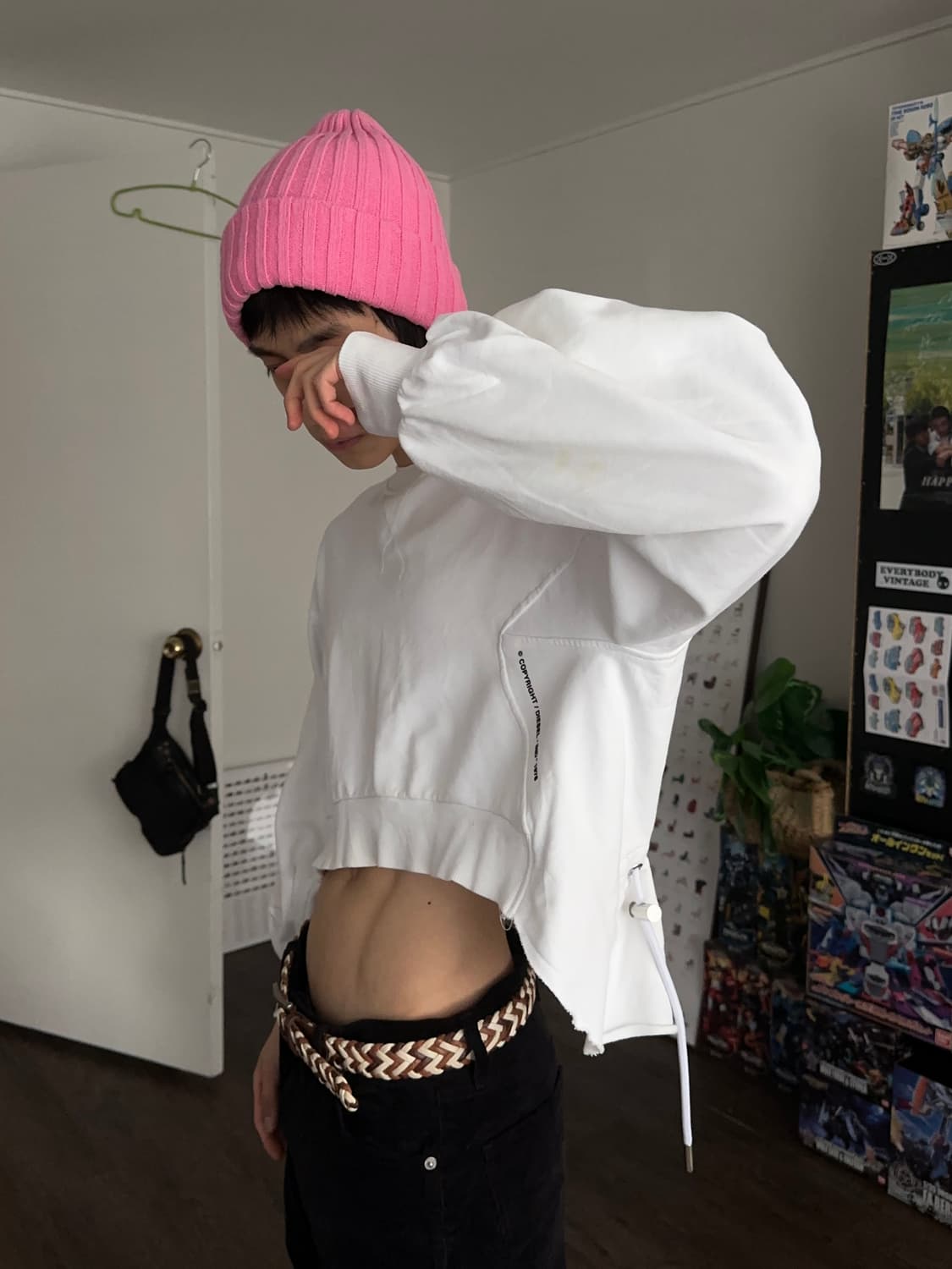 Diesel 리버스 크롭 스웻 셔츠 상품이미지1