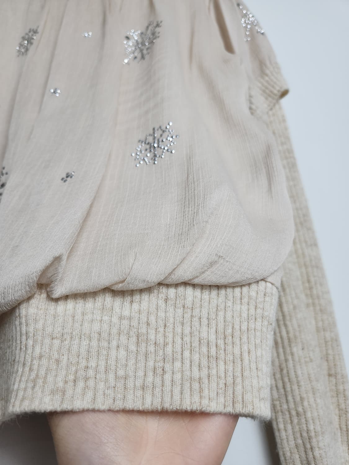 눈꽃 레이어드 니트탑 상품이미지8