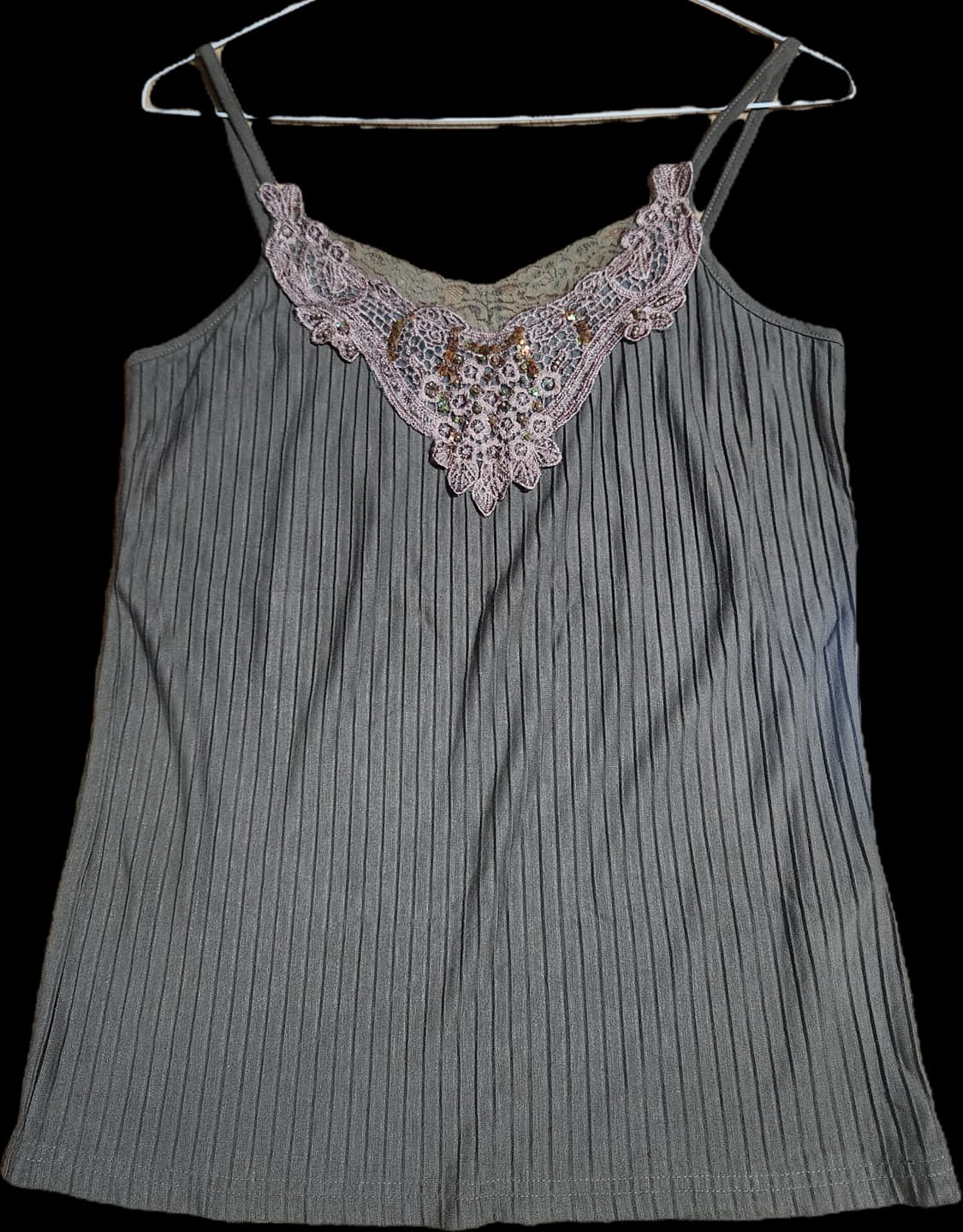 브라운 빈티지 레이스 나시 민소매 상품이미지1