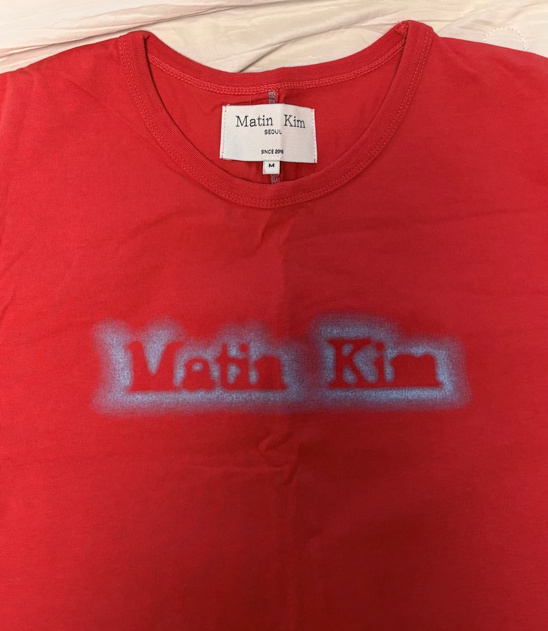 마뗑킴 로고반팔티 레드 (M사이즈) 상품이미지4